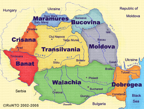 Harta Regionala a Romaniei