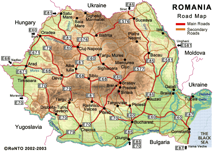 Harta Rutiera a Romaniei